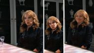 Liesl celebrating the failed wedding with a triple Schnapps and impression of Drew getting dumped on General Hospital | Image: ABC